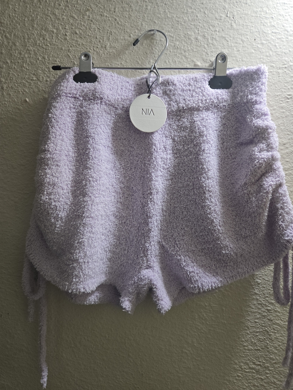 NIA Lavender High-Waist Cozy Knit Shorts
